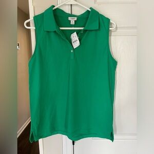 J. Crew Women’s Sleeveless Polo Tank in Kelly Green-Women Medium NWT